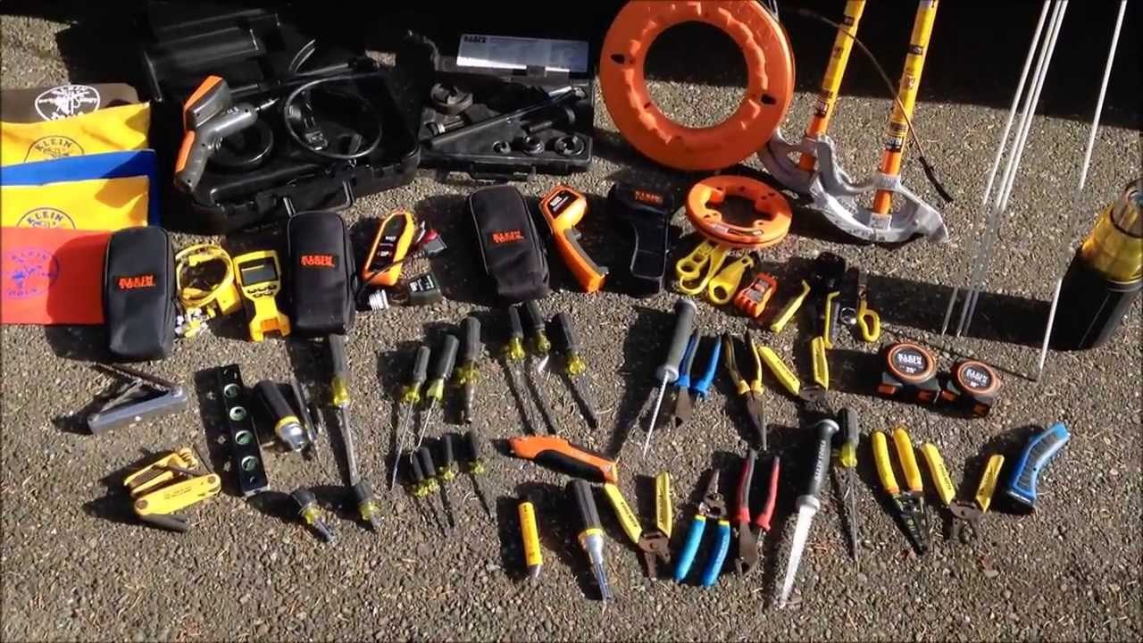 Tools, screwdriver, wire cutters, Klein, tape measures